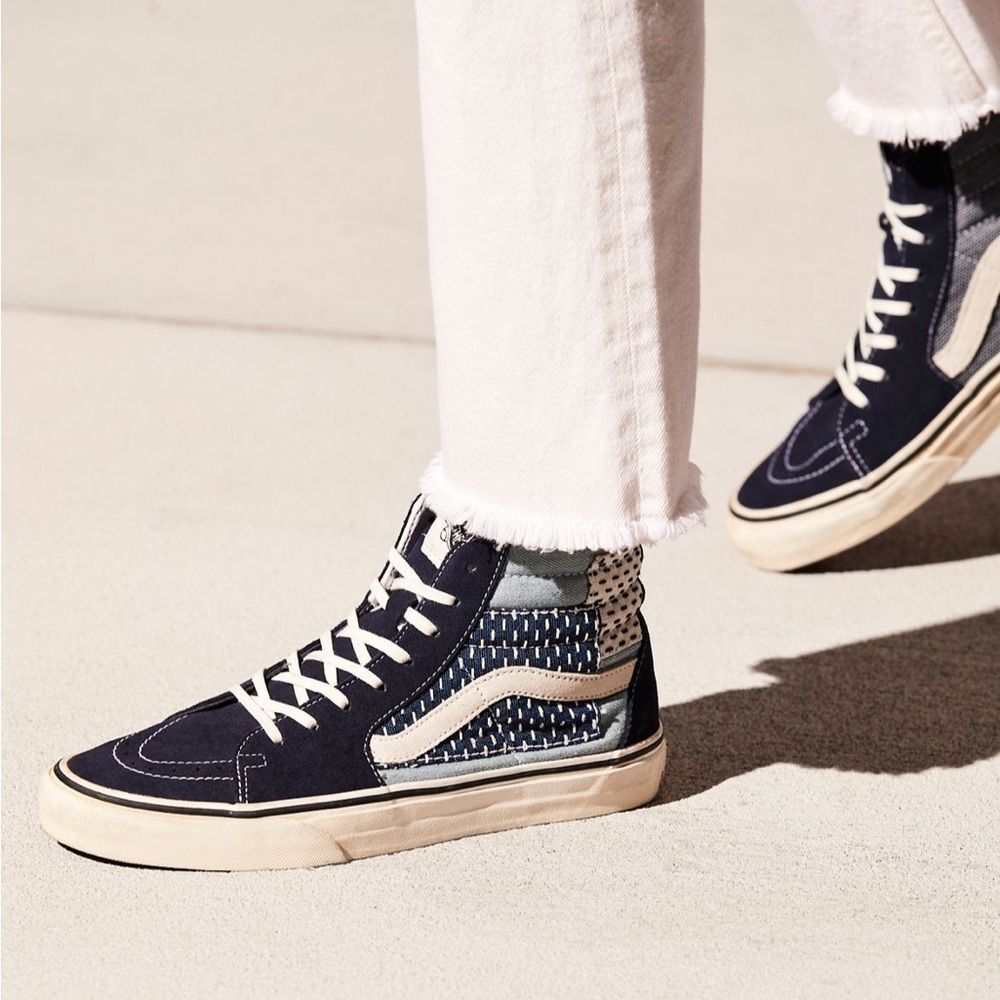RARE Vans Sk8-Hi Denim Patchwork Sneakers - Picture 1 of 12